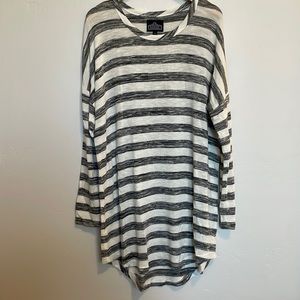 Striped Angie long sleeve tunic gray/black/tan